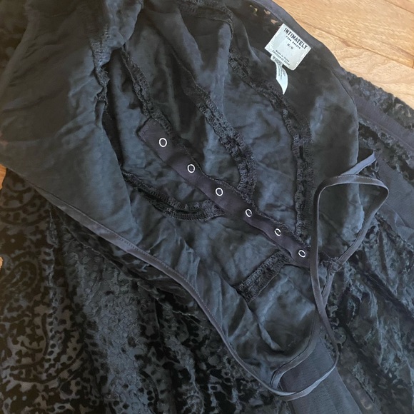 Free People Burned Velvet & Mesh Slip Dress Size Medium - Picture 4 of 5